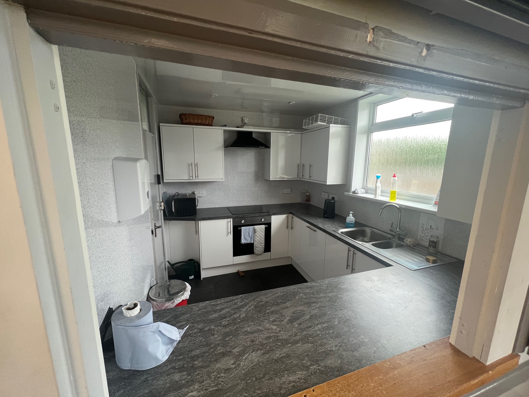 The kitchen and serving area at Daverson Hall